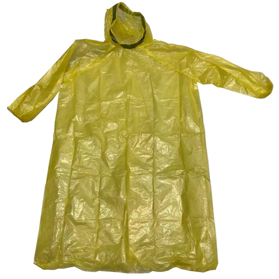 New arrival żółty, zielony kolor polietylenowy płaszcz przeciwdeszczowy regulowany pasek na szyję z elastycznymi mankietami