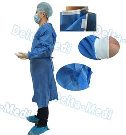 Niebieska jednorazowa suknia chirurgiczna, suknia chirurga SMS z ręcznikami
