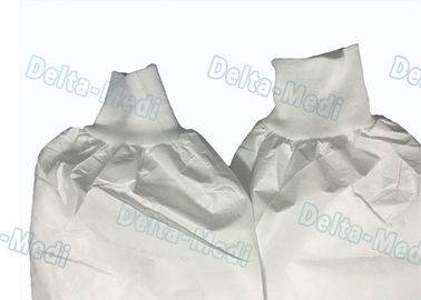 Wodoodporne oddychające jednorazowe kombinezony ochronne Bawełniane dzianiny / elastyczny mankiet w kolorze białym