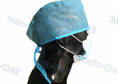 Ties On Back Blue PP Jednorazowe czepki chirurgiczne Odporne na kurz z przeszyciami