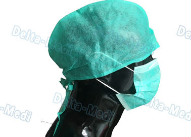 Zielone medyczne jednorazowe czepki chirurgiczne włókninowe typu tył na plecach dla szpitala