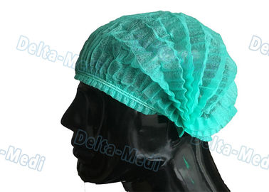 Zielona jednorazowa, elastyczna jednorazowa czapka z daszkiem, jednorazowa opaska do włosów Doctor Bouffant