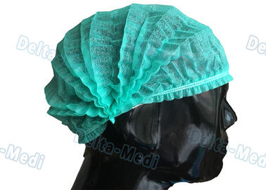 Zielona jednorazowa, elastyczna jednorazowa czapka z daszkiem, jednorazowa opaska do włosów Doctor Bouffant