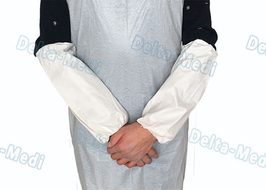 Białe jednorazowe pokrowce na rękawki, jednorazowe ochraniacze na rękawki z elastycznym mankietem