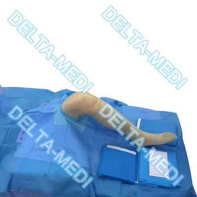 Niebieskie jednorazowe opakowania chirurgiczne PP PE wokół apertury z jednorazowym pakietem artroskopii kolana SMF