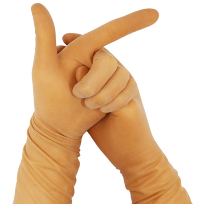 Sterylne ortopedyczne rękawice chirurgiczne w kolorze brązowym Rękawice ortopedyczne z lateksu z naturalnej gumy