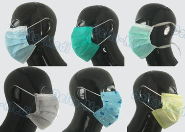 Wygodna jednorazowa maska ​​na twarz typu &quot;Earloop&quot; typu 3 warstwy Odporność na płyny