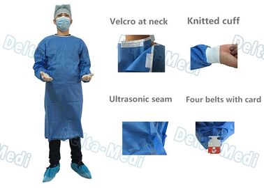 Jednorazowa chirurgiczna suknia SMMS, nieprzepuszczalna dla płynów z ręcznikami do chirurgii