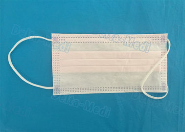 Biała oddychająca sterylna jednorazowa maska ​​odporna na działanie płynów dla bezpiecznej ochrony
