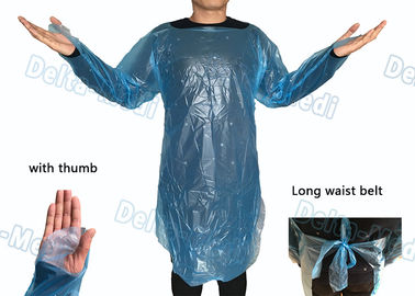 Wodoodporne medyczne produkty z tworzyw sztucznych CPE Surgical Gown / Isolation Gown With Thumb Loop Cuff
