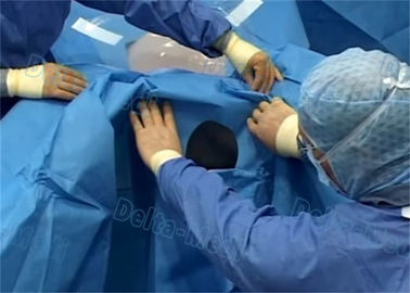 Niebieskie chirurgiczne laparoskopowe serwety, sterylne jednorazowe zasłony dla pacjentów z ETO