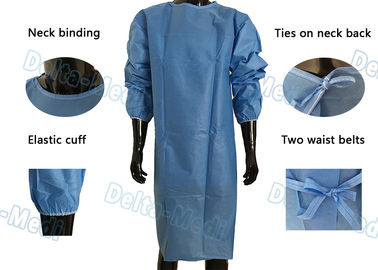 Miękkie jednorazowe fartuchy ochronne, jednorazowe medyczne suknie medyczne z 2 szelkami na biodrach i sznurkiem na szyję
