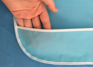 CPE Wodoodporne jednorazowe śliniaczki stomatologiczne z zapięciem na rzep Kolor niebieski 45 x 48cm