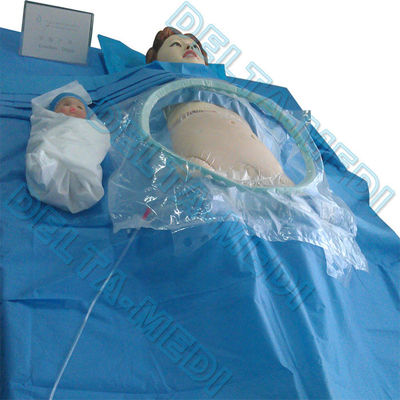 Chłonna, wzmocniona 40g - 60g SP / SMS / SMMS / SMMMS Chirurgiczna serweta do cięcia cesarskiego z pobraniem