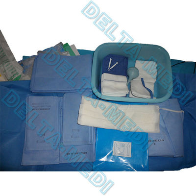 Chłonny, wzmocniony SP / SMS / SMMS / SMMMS Sterylny pakiet chirurgiczny / serweta dostawcza z workiem zbiorczym