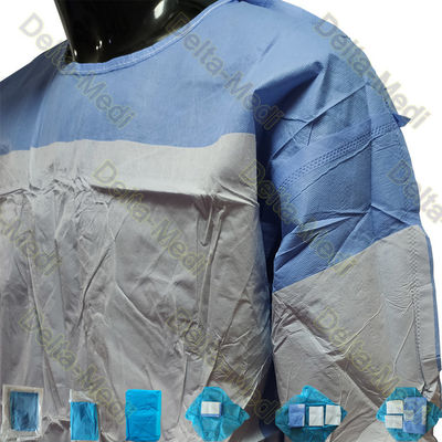 Jednorazowa suknia chirurgiczna z niebieskim dzianinowym mankietem 50 * 80 cm Potężna wytrzymałość na rozciąganie