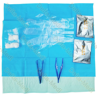 Jednorazowy sterylny zestaw do pielęgnacji krocza z podkładkami bawełnianymi rękawiczkami Utility Drape