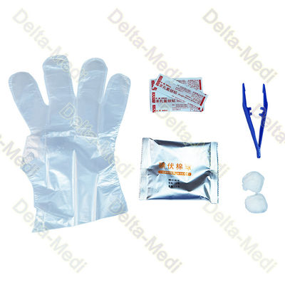 Sterylne jednorazowe zestawy chirurgiczne Zestaw do oczyszczania z bawełnianymi kleszczykami Rękawiczki Band Aid