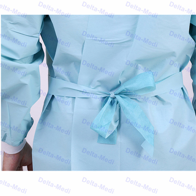 Anti Virus Visitor Jednorazowa suknia chirurgiczna Wodoodporny mankiet z dzianiny szpitalnej
