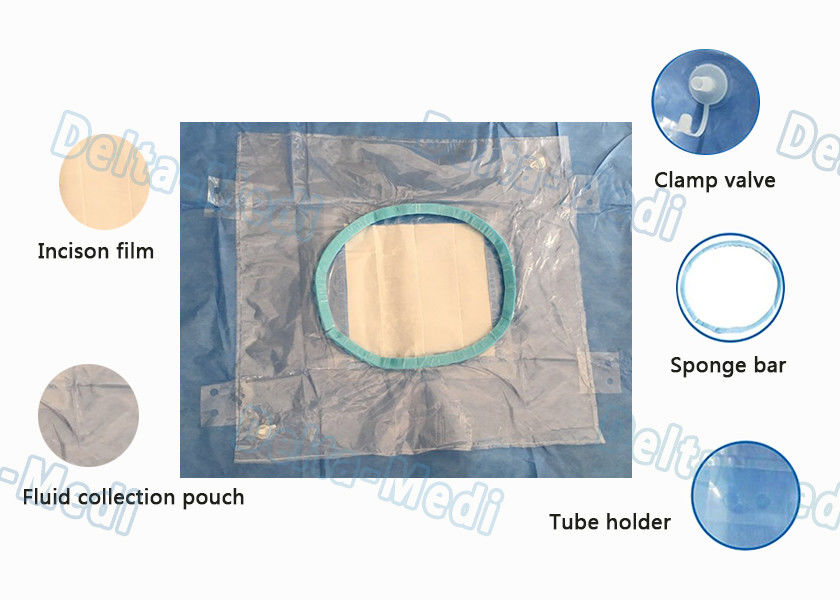 Jednorazowe chirurgiczne C - pakiety przekrojów, worek zintegrowany z workiem na płyny z uchwytem na kabel