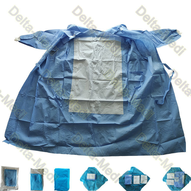 45g SMS Reinforced Disposable Medical Isolation Gown With Hand Towel And Wrap